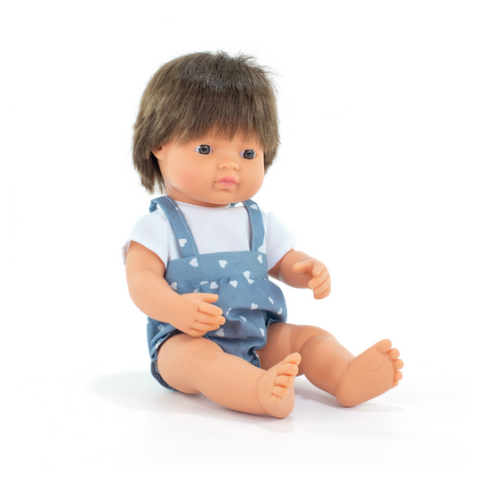 Miniland Caucasian Brown Hair Boy Doll