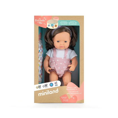 Miniland Caucasian Brown Hair Girl Doll