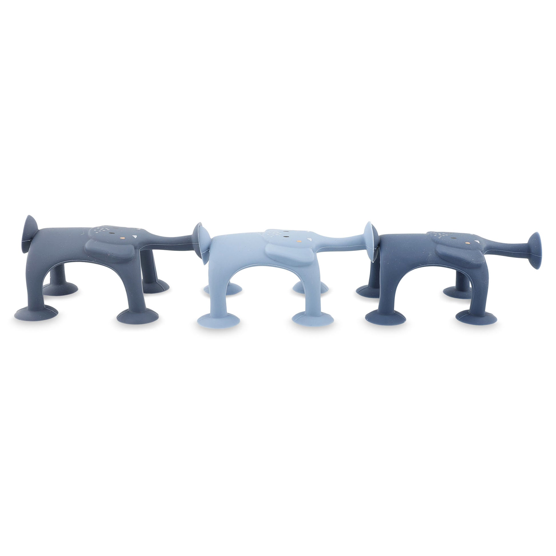 Trixie Animal suction game - 3pcs - Mrs. Elephant's family blue