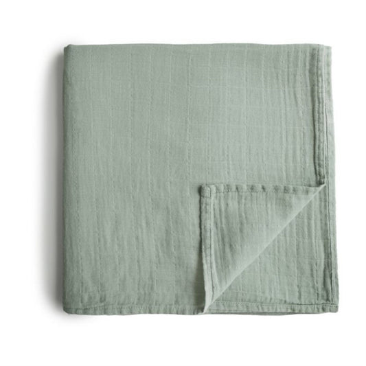 Mushie Muslin Swaddle - Sage