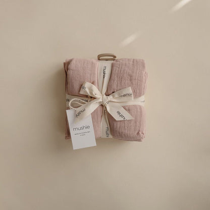 Mushie Muslin Cloth 3 Pack - Blush