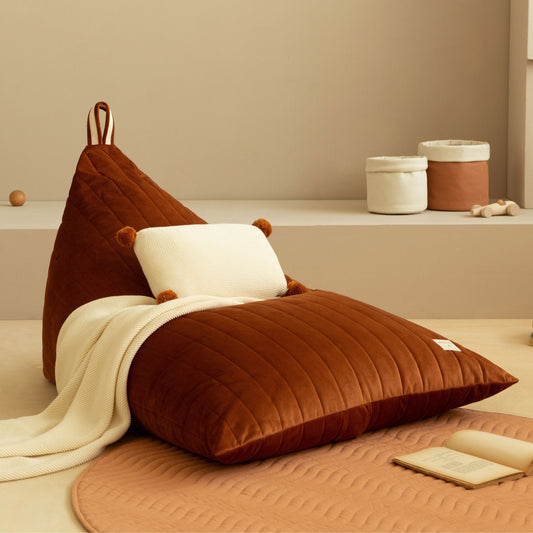 Nobodinoz Essaouira Velvet Bean Bag - Wild Brown