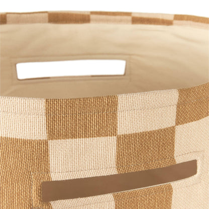 Nobodinoz Large Vibes Storage Basket - Mustard And Sand Tiles