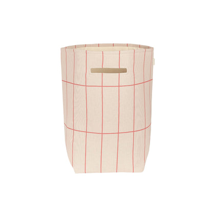 Nobodinoz Large Vibes Storage Basket - Pink Red Grid