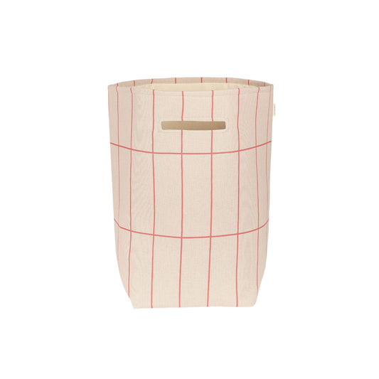 Nobodinoz Large Vibes Storage Basket - Pink Red Grid