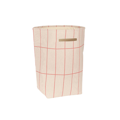 Nobodinoz Large Vibes Storage Basket - Pink Red Grid