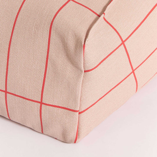 Nobodinoz Vibes Armchair Beanbag - Pink Red Grid