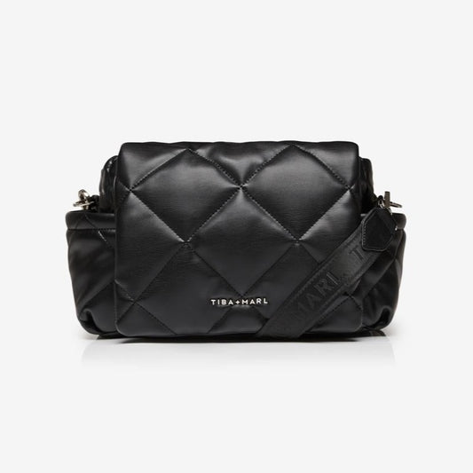 Tiba + Marl Nova Eco Compact Changing Bag - Black Quilted Faux Leather