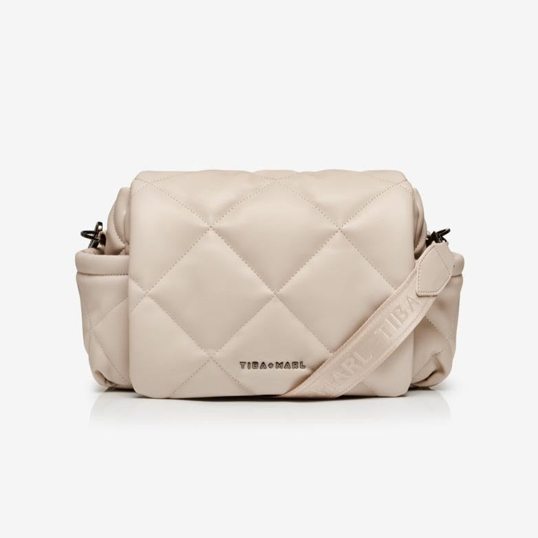 Tiba + Marl Nova Eco Compact Changing Bag - Oyster Quilted Faux Leather