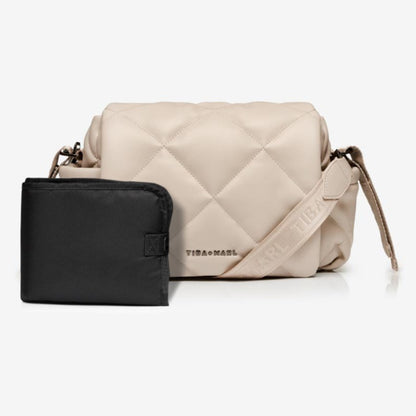 Tiba + Marl Nova Eco Compact Changing Bag - Oyster Quilted Faux Leather