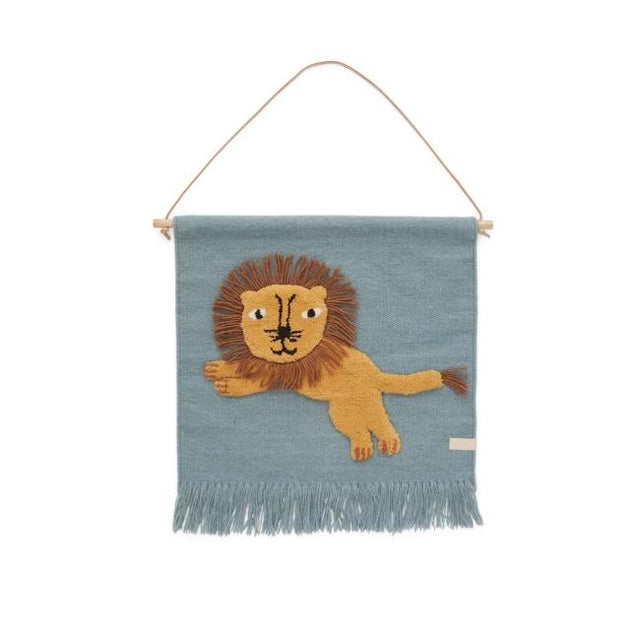 OYOY Jumping Lion Wall Hanging - Tourmaline