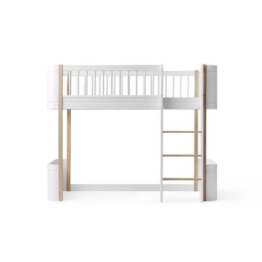 Oliver Furniture Wood Mini+ Low Loft Bed - White/Oak