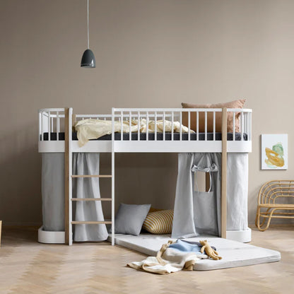 Oliver Furniture Wood Original Low Loft Bed - White/Oak