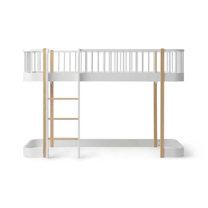 Oliver Furniture Wood Original Low Loft Bed - White/Oak