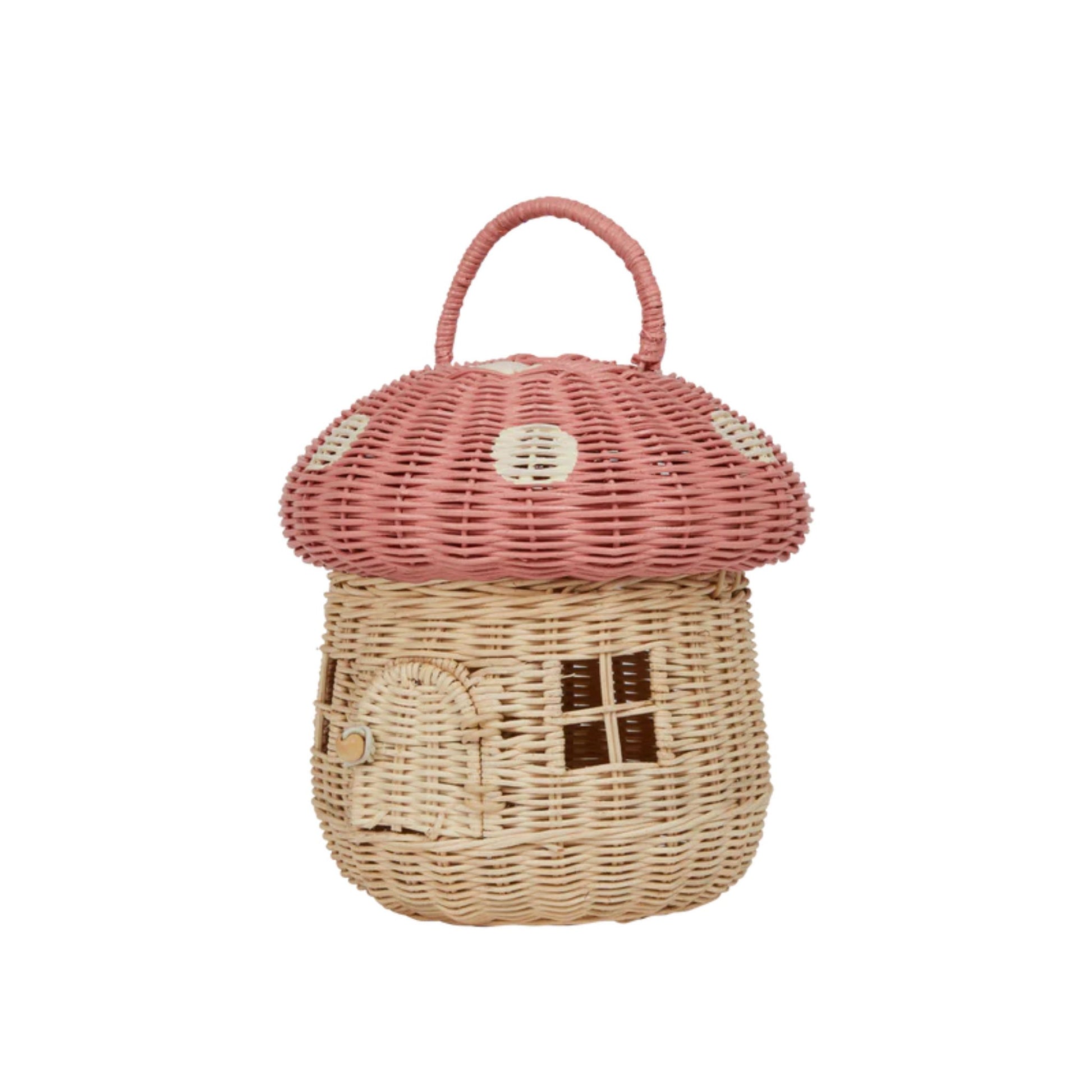 Olli Ella Rattan Mushroom Basket - Musk