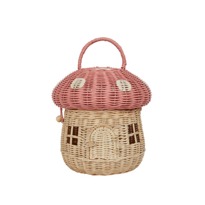 Olli Ella Rattan Mushroom Basket - Musk