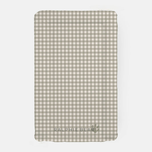 Ralphie Bear Table Changing Mat - Gingham Sage