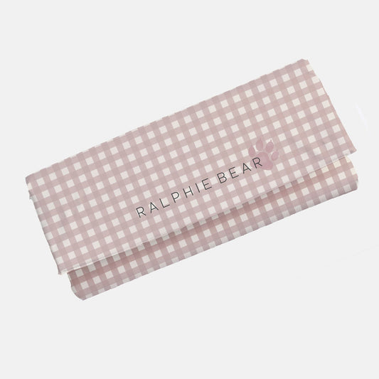 Ralphie Bear Travel Changing Mat - Gingham Pink