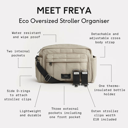 Finnson Freya Eco Stroller Organiser - Taupe