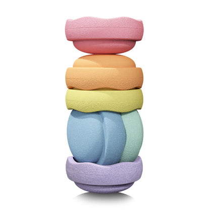 Stapelstein Stepping Stones - Pastel Set Of 6 - stacked up