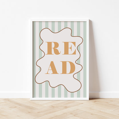 Autumns Corner 'Read' Print - Stripy Edition