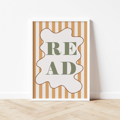 Autumns Corner 'Read' Print - Stripy Edition