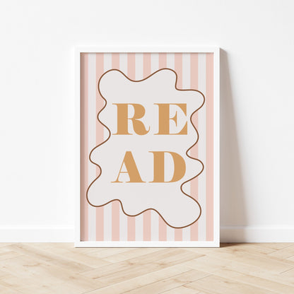 Autumns Corner 'Read' Print - Stripy Edition