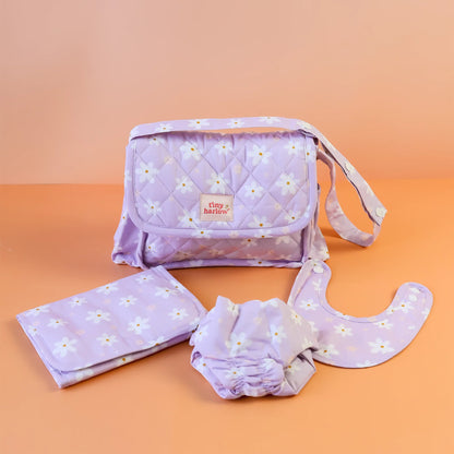 Tiny Harlow Dolls Nappy Bag - Lilac Daisy