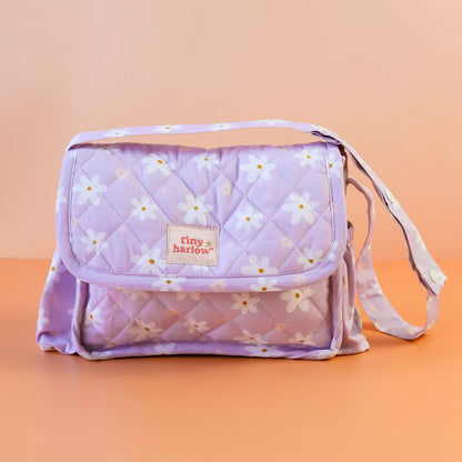 Tiny Harlow Dolls Nappy Bag in Lilac Daisy