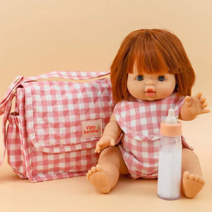 Tiny Harlow Dolls Nappy Bag - Pink Gingham