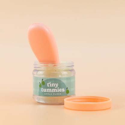 Tiny Harlow - Tiny Tummies Apple Puree Food Jar & Spoon Set