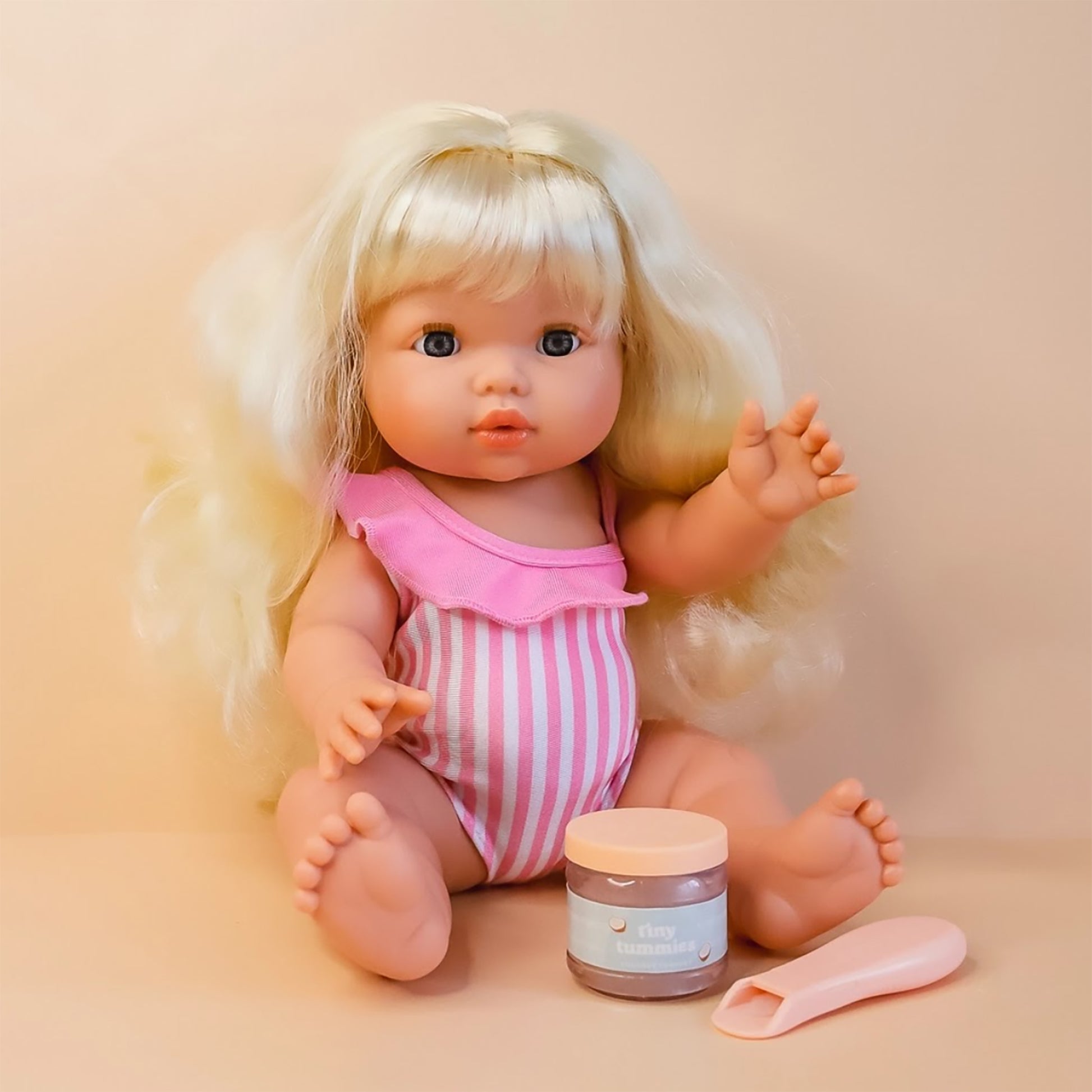 Tiny Harlow - Tiny Tummies Coconut Yogurt Jar & Spoon Set With Doll