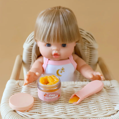 Tiny Harlow - Tiny Tummies Peach Jelly Food Jar & Spoon Set With Doll