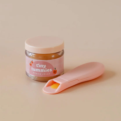 Tiny Harlow - Tiny Tummies Peach Jelly Food Jar & Spoon Set