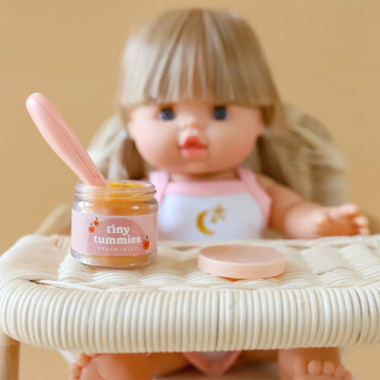 Tiny Harlow - Tiny Tummies Peach Jelly Food Jar & Spoon Set With Doll 