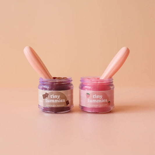 Tiny Harlow - Tiny Tummies Strawberry Custard Food Jar & Spoon Set