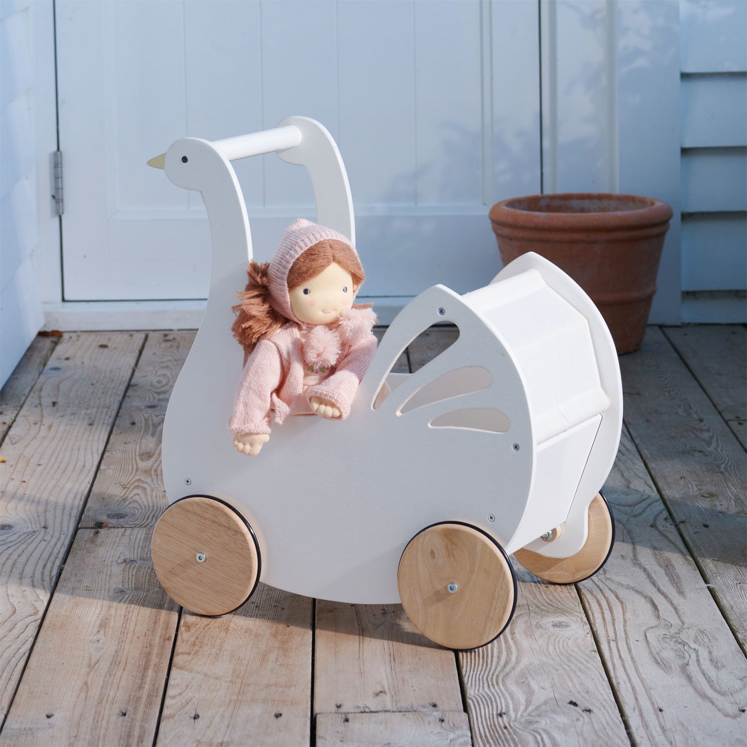 wooden doll pram