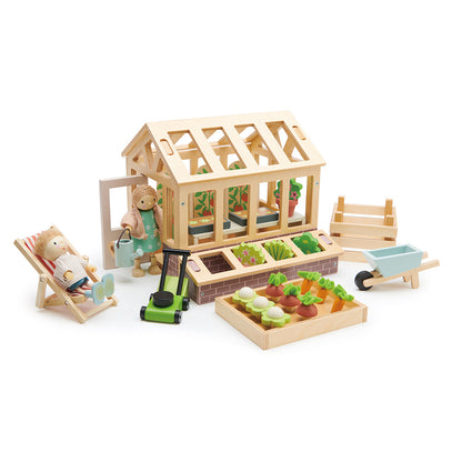 wooden toy garden set