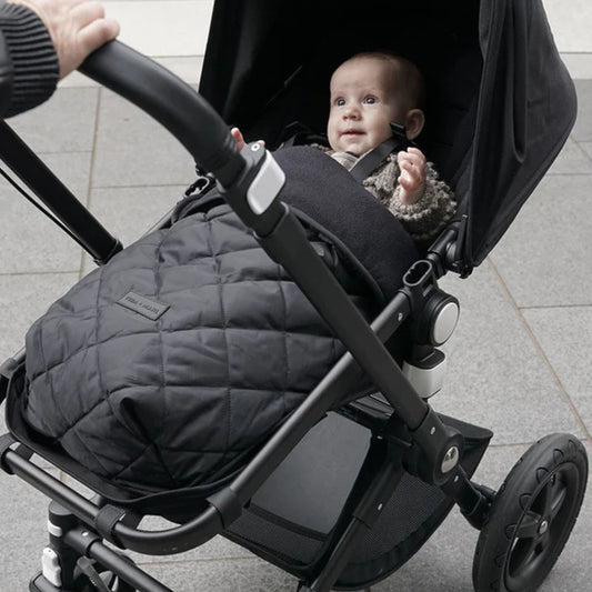 Tiba + Marl Universal Buggy Footmuff - Black Quilted