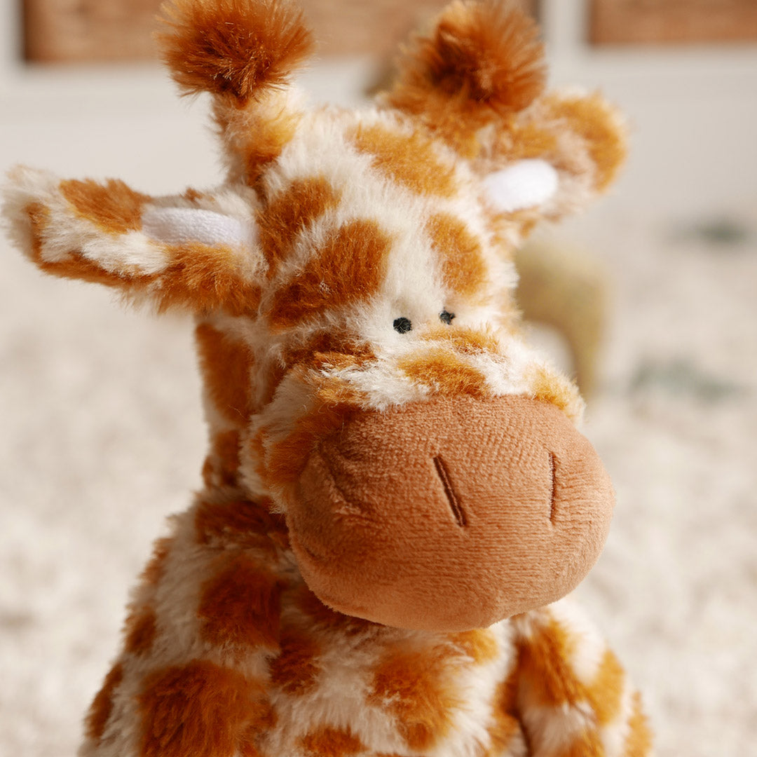 Close up of cute giraffe soft toy by Tigercub 