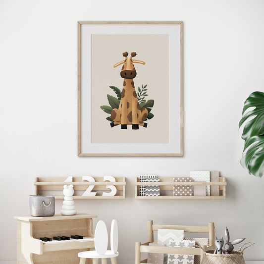 Tigercub Prints - Scandi Giraffe Safari Nursery Print