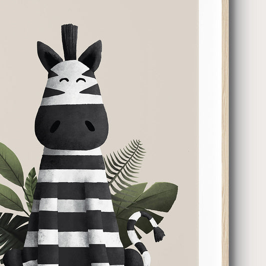 Tigercub Prints - Scandi Zebra Safari Nursery Print