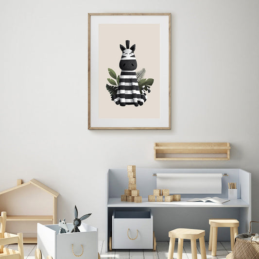 Tigercub Prints - Scandi Zebra Safari Nursery Print