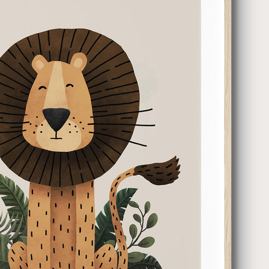 Tigercub Prints - Scandi Safari Nursery Prints Set Of 3 - Lion Close Up