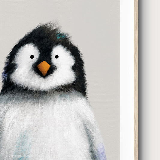 Tigercub Prints - Baby Penguin Nursery Print - Close up