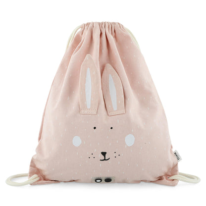 Trixie Drawstring Bag - Mrs. Rabbit in pink