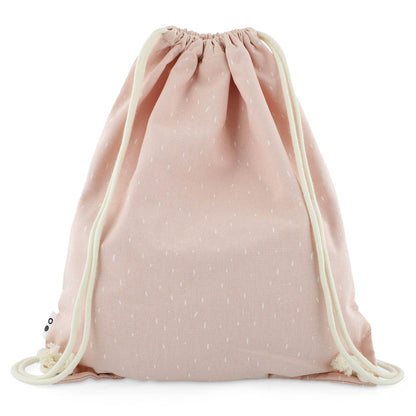 Trixie back Drawstring Bag - Mrs. Rabbit in pink