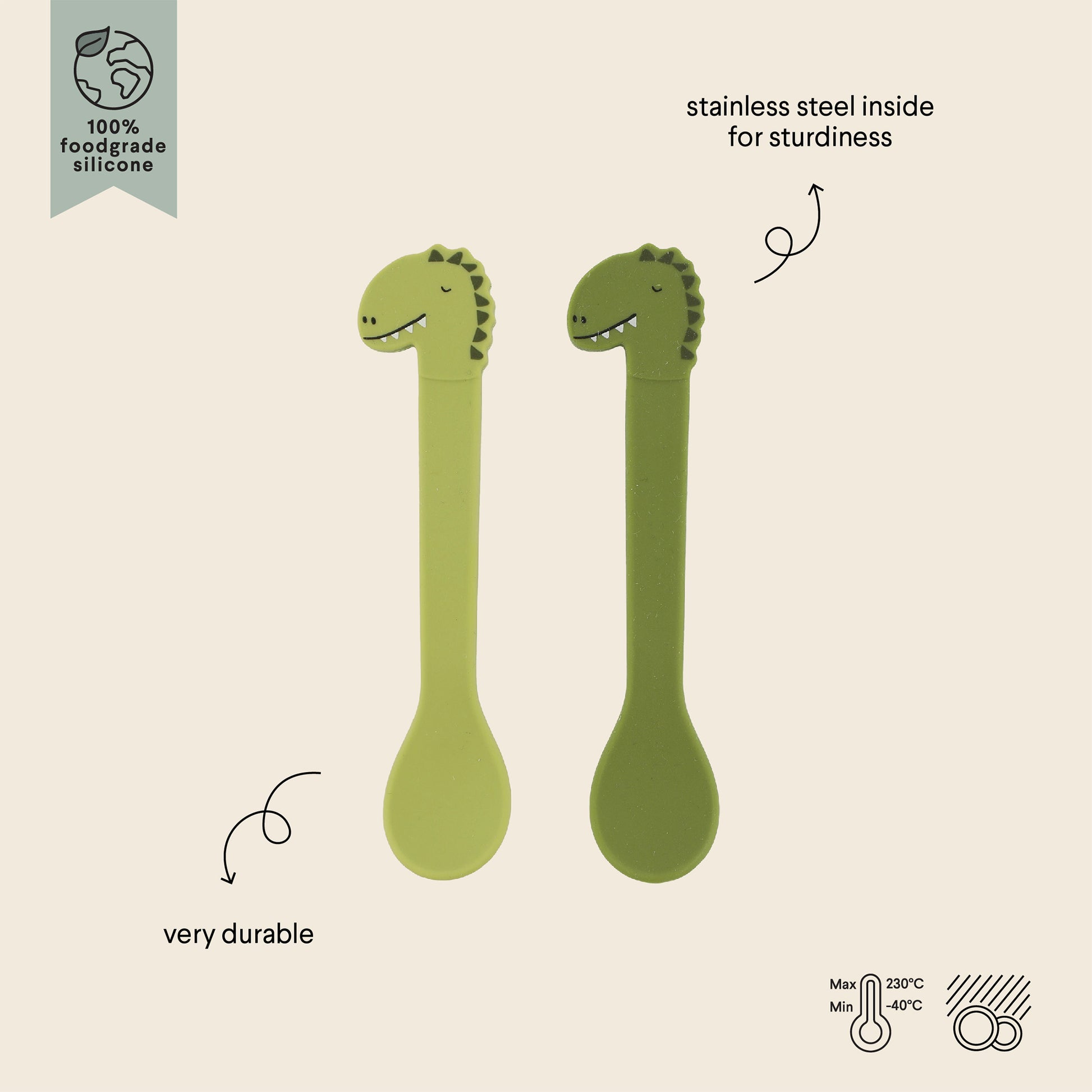 Trixie Silicone spoon 2-pack - Mr. Dino