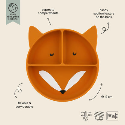 Trixie Silicone Divided Suction Plate - Mr. Fox