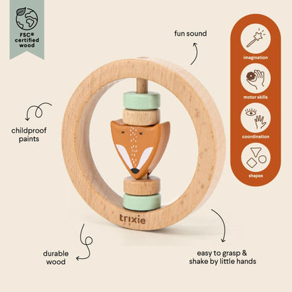 Trixie Wooden Round Rattle - Mr. Fox